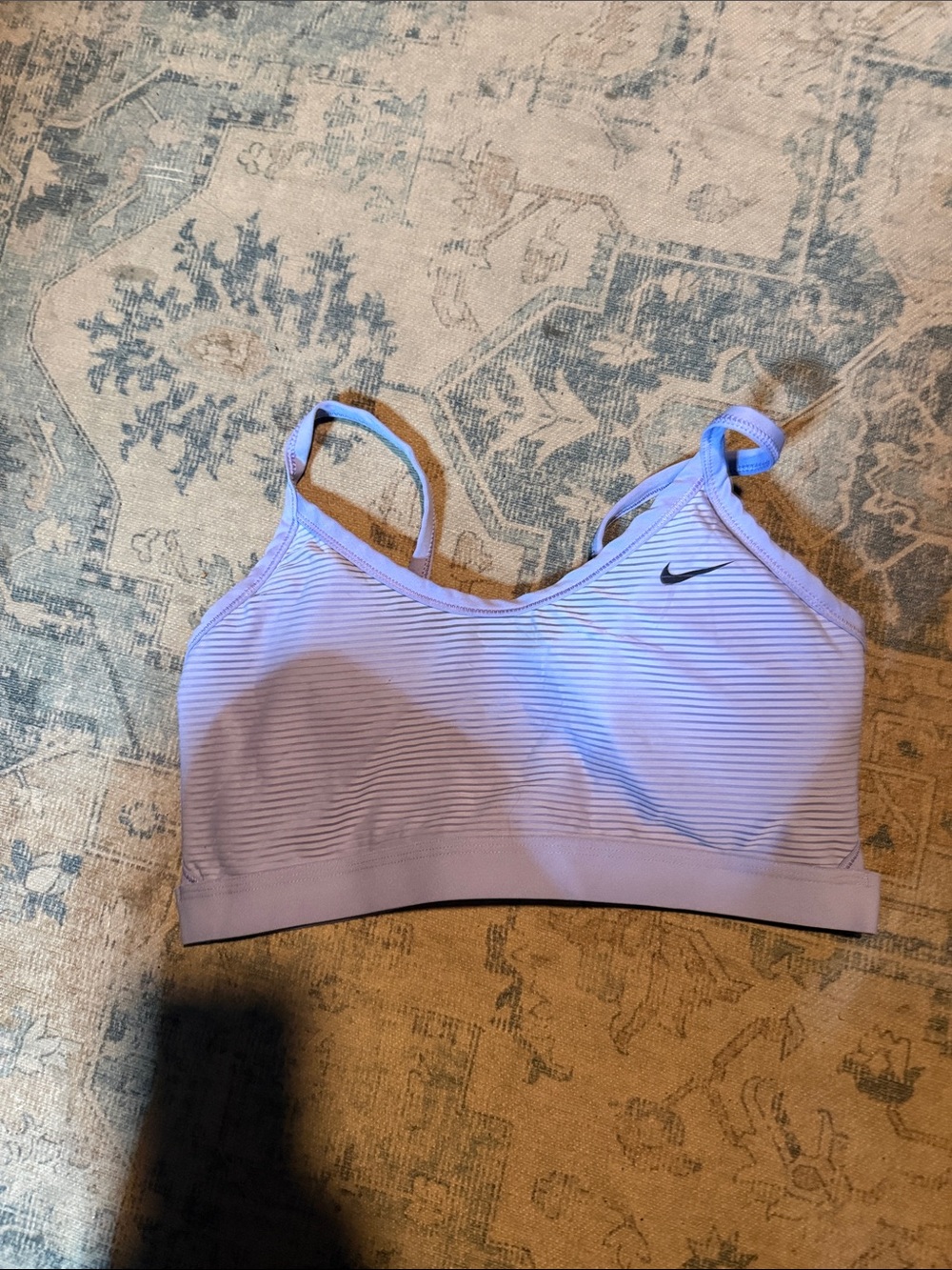 Nike Lavender Ribbed Light-Support Sports Bra